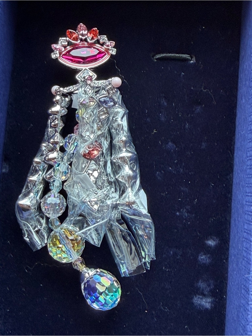 Swarovski Crystal Drop Clip On Earrings never used - Picture 3 of 4